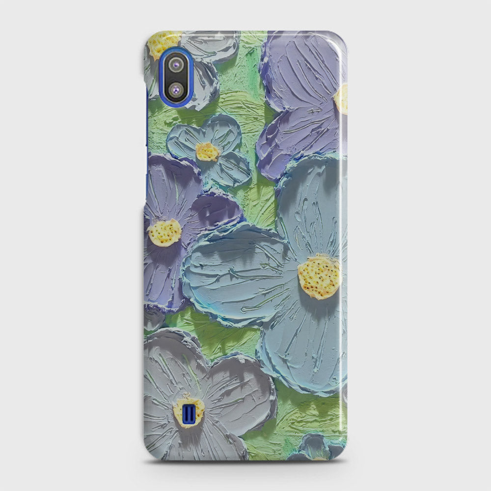 Samsung Galaxy A10 Cover - Floral Series - Design 1 - Purple & Aqua - Matte Finish - Snap On Hard Case with LifeTime Colors Guarantee