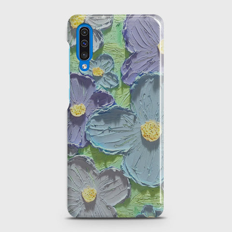 Samsung Galaxy A50 Cover - Floral Series - Design 1 - Purple & Aqua - Matte Finish - Snap On Hard Case with LifeTime Colors Guarantee