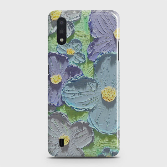 Samsung Galaxy A01 Cover - Floral Series - Design 1 - Purple & Aqua - Matte Finish - Snap On Hard Case with LifeTime Colors Guarantee