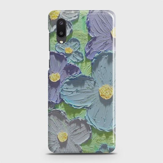 Samsung Galaxy A02 Cover - Floral Series - Design 1 - Purple & Aqua - Matte Finish - Snap On Hard Case with LifeTime Colors Guarantee