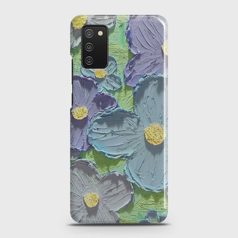 Samsung Galaxy A02s Cover - Floral Series - Design 1 - Purple & Aqua - Matte Finish - Snap On Hard Case with LifeTime Colors Guarantee