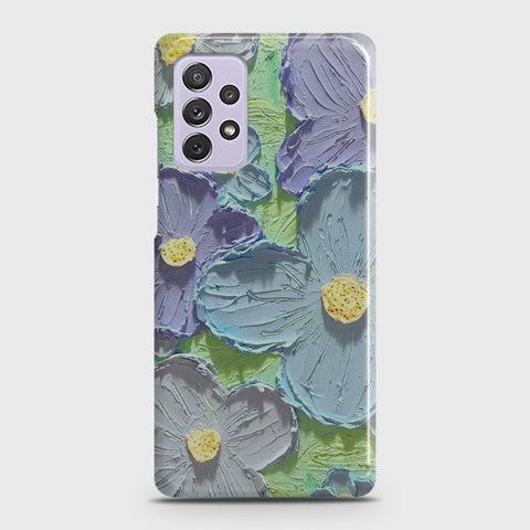 Samsung Galaxy A72 Cover - Floral Series - Design 1 - Purple & Aqua - Matte Finish - Snap On Hard Case with LifeTime Colors Guarantee