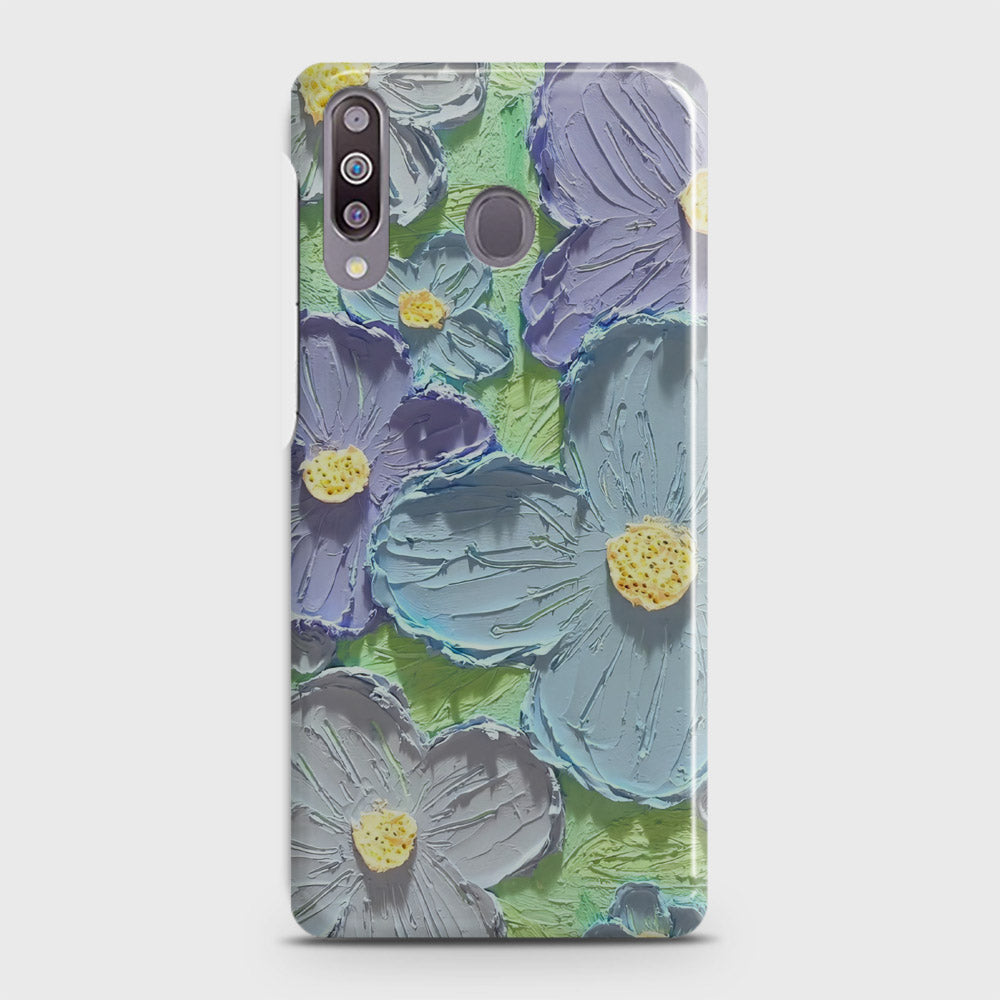 Samsung Galaxy M30 Cover - Floral Series - Design 1 - Purple & Aqua - Matte Finish - Snap On Hard Case with LifeTime Colors Guarantee