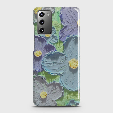 Samsung Galaxy Note 20 Cover - Floral Series - Design 1 - Purple & Aqua - Matte Finish - Snap On Hard Case with LifeTime Colors Guarantee