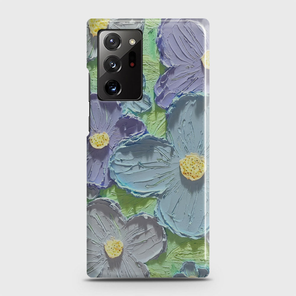 Samsung Galaxy Note 20 Ultra Cover - Floral Series - Design 1 - Purple & Aqua - Matte Finish - Snap On Hard Case with LifeTime Colors Guarantee