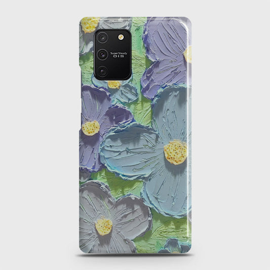 Samsung Galaxy A91 Cover - Floral Series - Design 1 - Purple & Aqua - Matte Finish - Snap On Hard Case with LifeTime Colors Guarantee