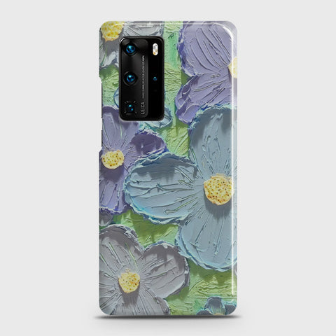 Huawei P40 Pro Cover - Floral Series - Design 1 - Purple & Aqua - Matte Finish - Snap On Hard Case with LifeTime Colors Guarantee