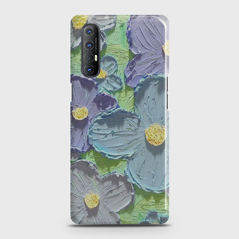 Oppo Reno 3 Pro Cover - Floral Series - Design 1 - Purple & Aqua - Matte Finish - Snap On Hard Case with LifeTime Colors Guarantee