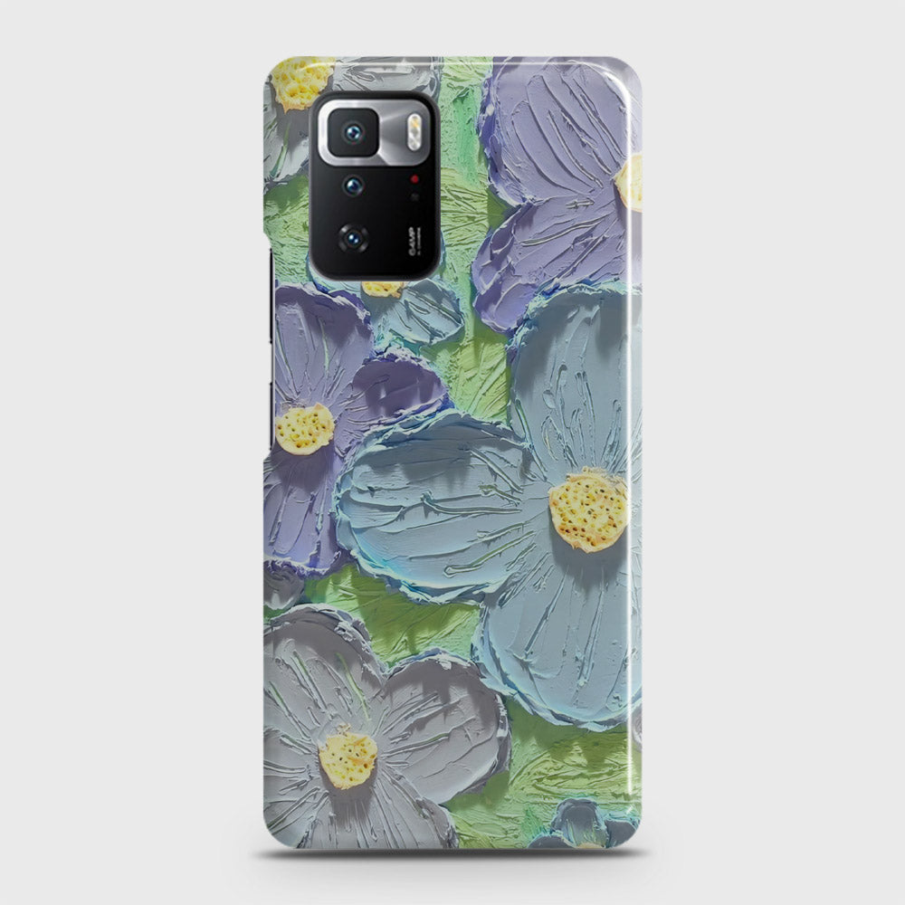 Xiaomi Poco X3 GT Cover - Floral Series - Design 1 - Purple & Aqua - Matte Finish - Snap On Hard Case with LifeTime Colors Guarantee (Fast Delivery) (H)