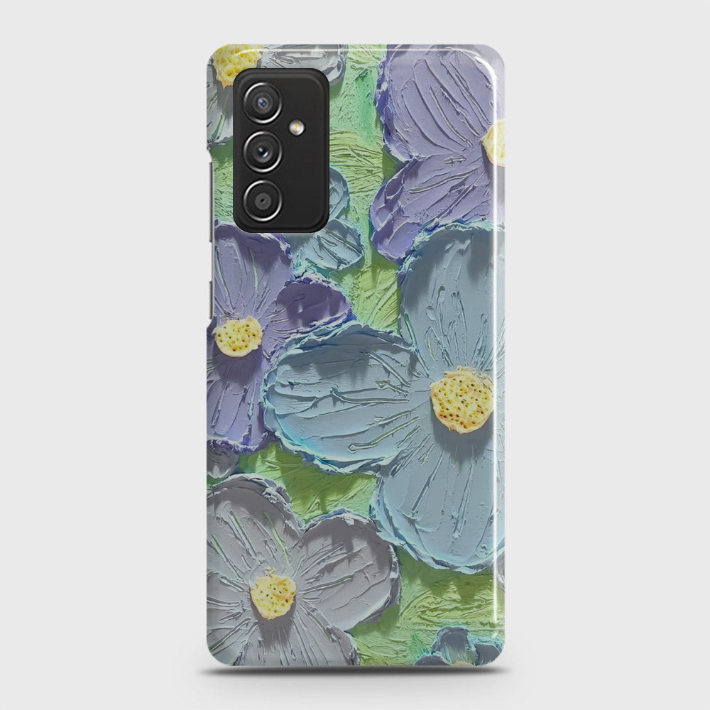 Samsung Galaxy M52 5G Cover - Floral Series - Design 1 - Purple & Aqua - Matte Finish - Snap On Hard Case with LifeTime Colors Guarantee