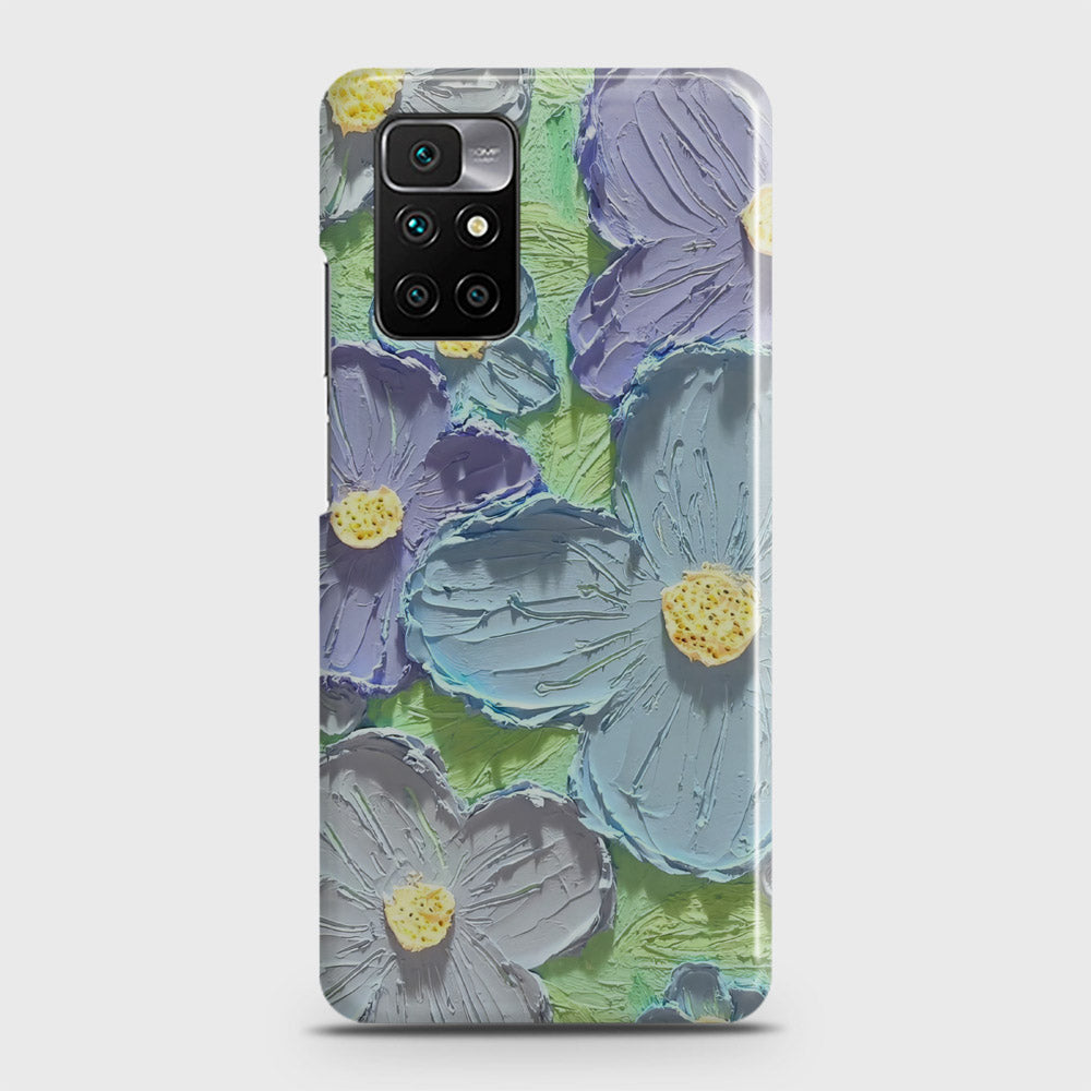 Xiaomi Redmi 10 Cover - Floral Series - Design 1 - Purple & Aqua - Matte Finish - Snap On Hard Case with LifeTime Colors Guarantee