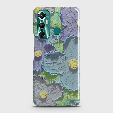 Infinix Hot 11 Cover - Floral Series - Design 1 - Purple & Aqua - Matte Finish - Snap On Hard Case with LifeTime Colors Guarantee