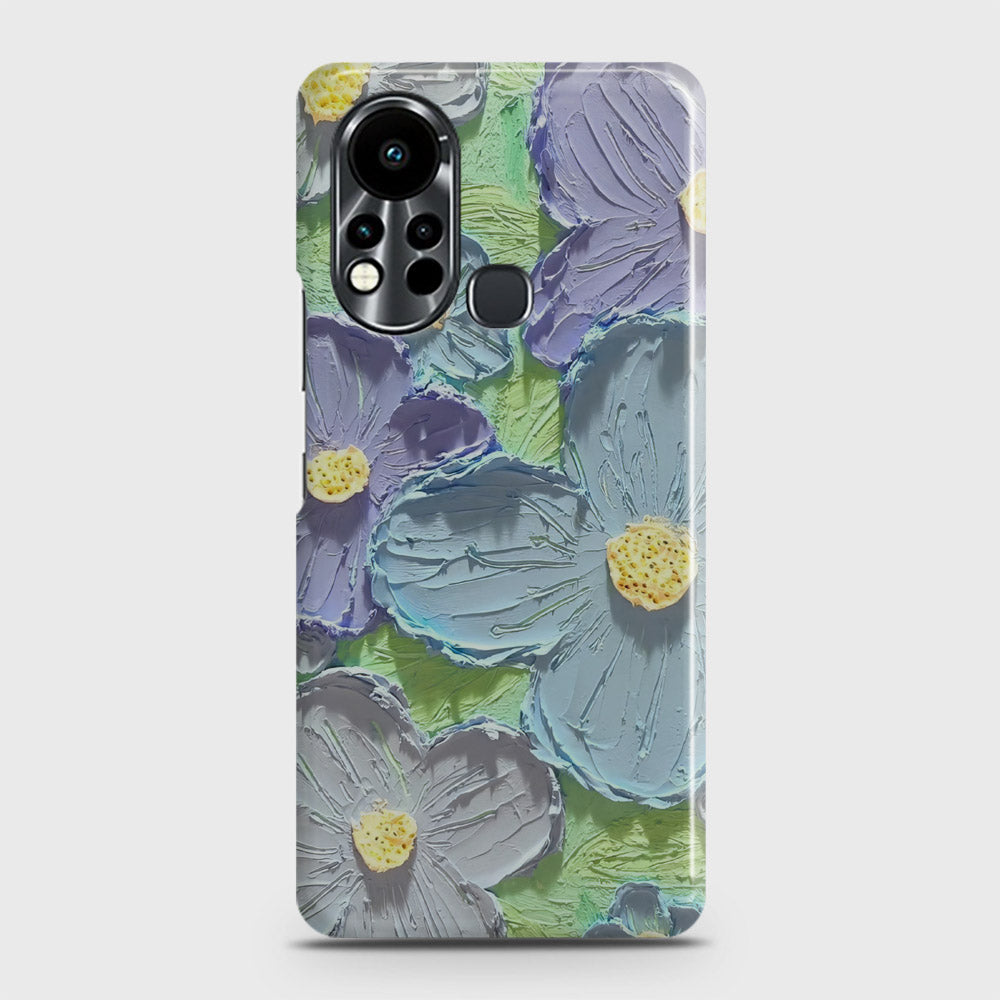 Infinix Hot 11s Cover - Floral Series - Design 1 - Purple & Aqua - Matte Finish - Snap On Hard Case with LifeTime Colors Guarantee