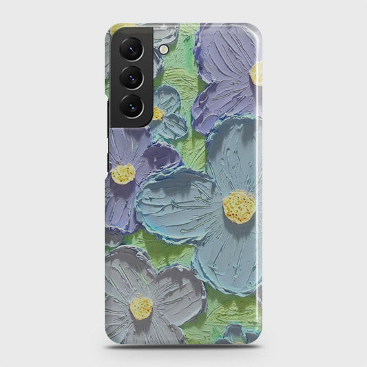 Samsung Galaxy S22 5G Cover - Floral Series - Design 1 - Purple & Aqua - Matte Finish - Snap On Hard Case with LifeTime Colors Guarantee