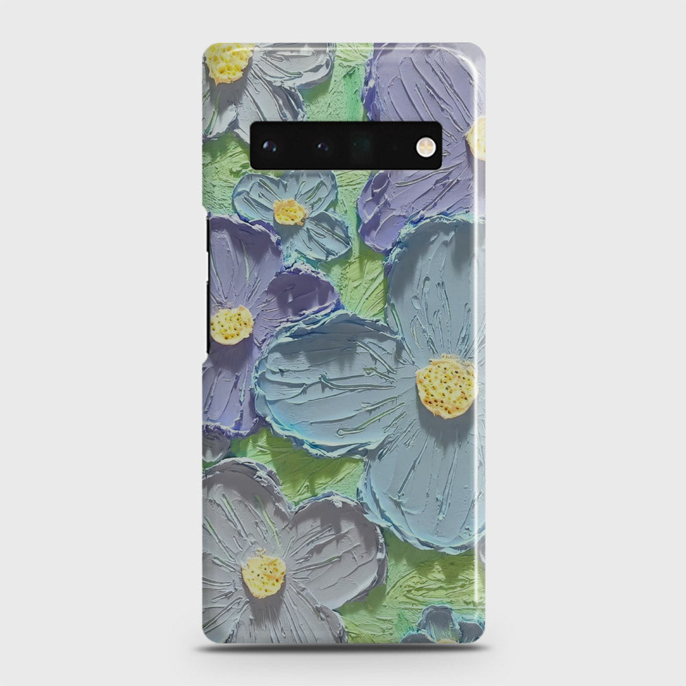 Google Pixel 6 Pro Cover - Floral Series - Design 1 - Purple & Aqua - Matte Finish - Snap On Hard Case with LifeTime Colors Guarantee