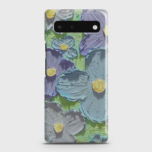 Google Pixel 6 Cover - Floral Series - Design 1 - Purple & Aqua - Matte Finish - Snap On Hard Case with LifeTime Colors Guarantee