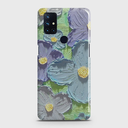 OnePlus Nord N10 5G Cover - Floral Series - Design 1 - Purple & Aqua - Matte Finish - Snap On Hard Case with LifeTime Colors Guarantee