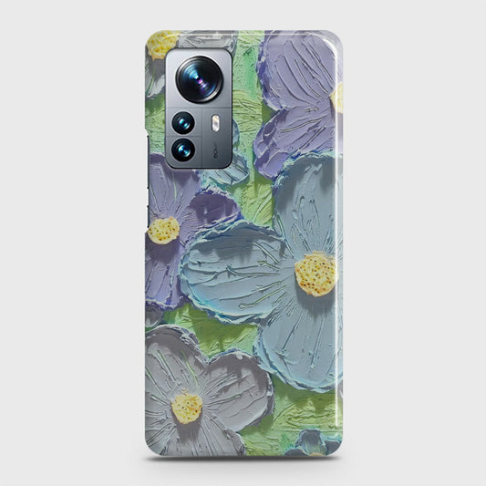 Xiaomi 12 Pro Cover - Floral Series - Design 1 - Purple & Aqua - Matte Finish - Snap On Hard Case with LifeTime Colors Guarantee