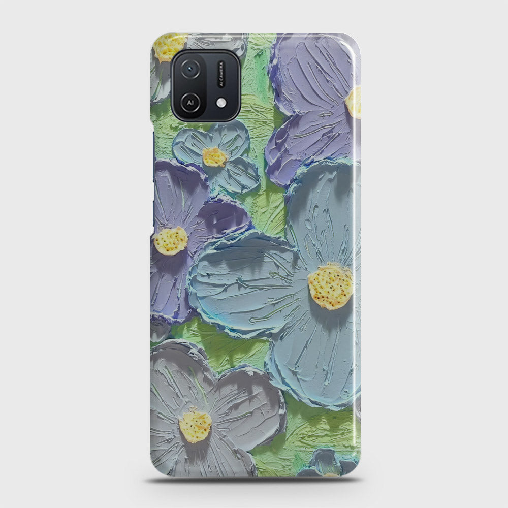 Oppo A16K Cover - Floral Series - Design 1 - Purple & Aqua - Matte Finish - Snap On Hard Case with LifeTime Colors Guarantee