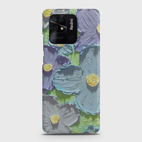 Xiaomi Redmi 10C Cover - Floral Series - Design 1 - Purple & Aqua - Matte Finish - Snap On Hard Case with LifeTime Colors Guarantee