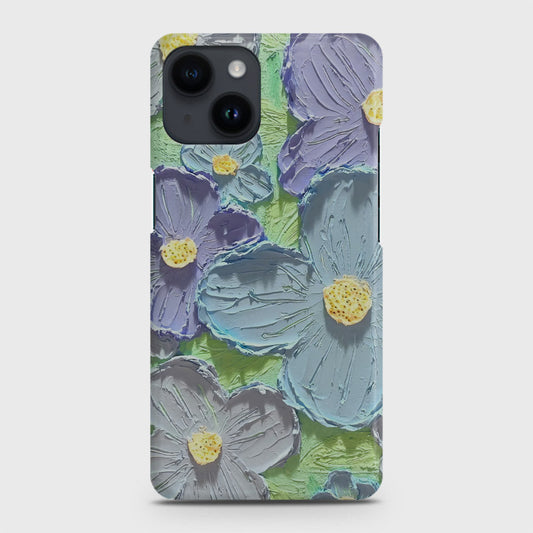 iPhone 14 Cover - Floral Series - Design 1 - Purple & Aqua - Matte Finish - Snap On Hard Case with LifeTime Colors Guarantee