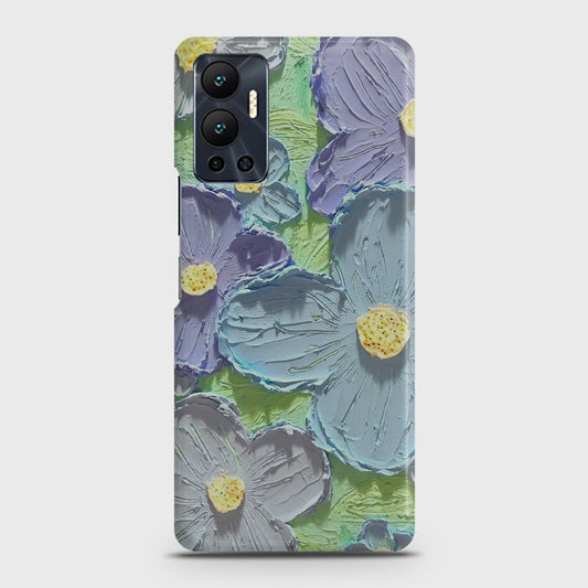 Infinix Hot 12 Cover - Floral Series - Design 1 - Purple & Aqua - Matte Finish - Snap On Hard Case with LifeTime Colors Guarantee