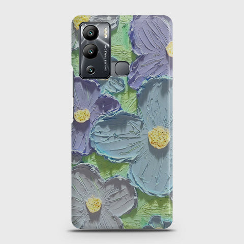 Infinix Hot 12i Cover - Floral Series - Design 1 - Purple & Aqua - Matte Finish - Snap On Hard Case with LifeTime Colors Guarantee