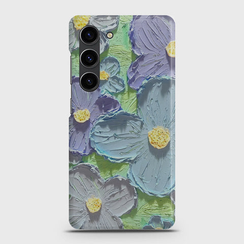 Samsung Galaxy S23 Cover - Floral Series - Design 1 - Purple & Aqua - Matte Finish - Snap On Hard Case with LifeTime Colors Guarantee