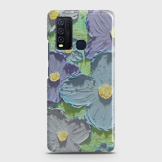 Vivo Y50  Cover - Floral Series - Design 1 - Purple & Aqua - Matte Finish - Snap On Hard Case with LifeTime Colors Guarantee