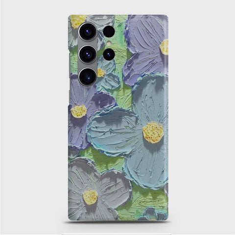 Samsung Galaxy S23 Ultra Cover - Floral Series - Design 1 - Purple & Aqua - Matte Finish - Snap On Hard Case with LifeTime Colors Guarantee