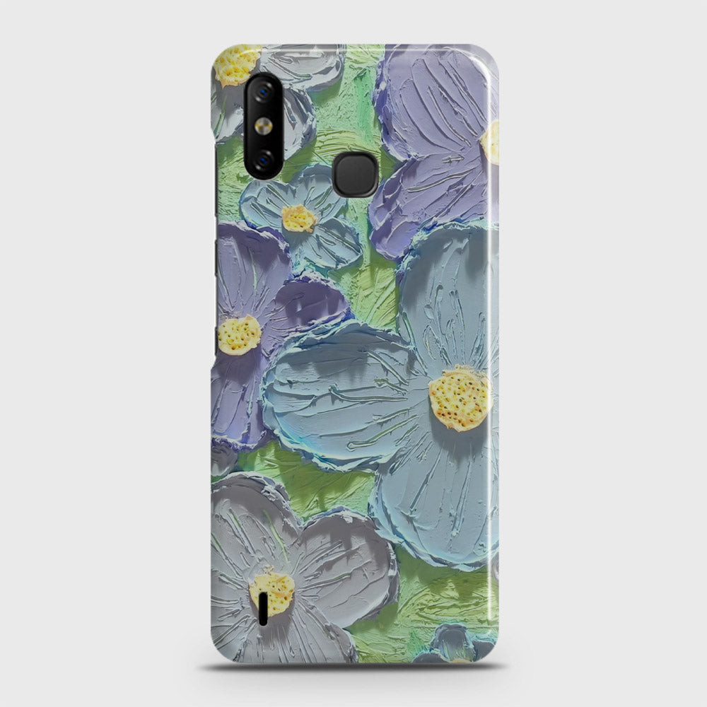 Infinix Smart 4 Cover - Floral Series - Design 1 - Purple & Aqua - Matte Finish - Snap On Hard Case with LifeTime Colors Guarantee