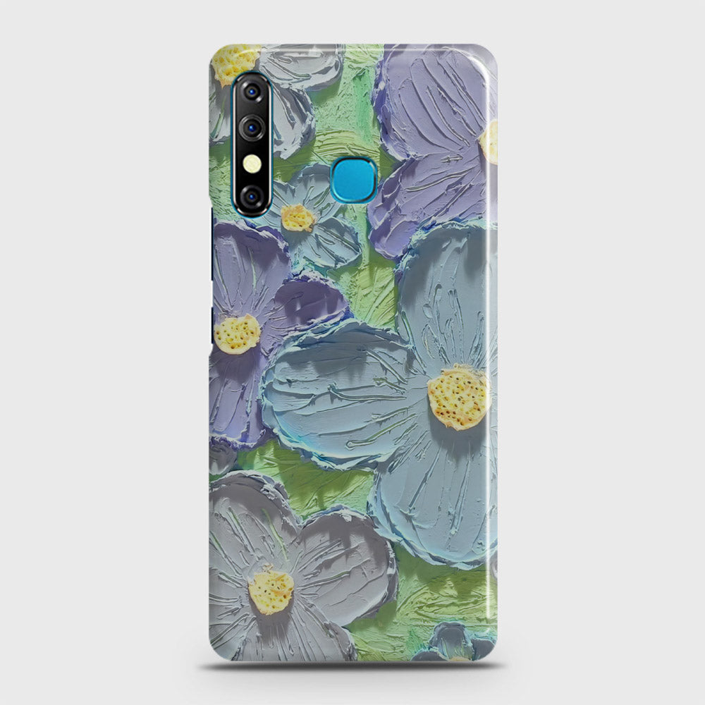 Infinix Hot 8 Cover - Floral Series - Design 1 - Purple & Aqua - Matte Finish - Snap On Hard Case with LifeTime Colors Guarantee