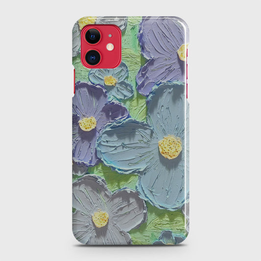 iPhone 11 Cover - Floral Series - Design 1 - Purple & Aqua - Matte Finish - Snap On Hard Case with LifeTime Colors Guarantee