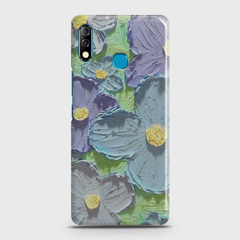 Tecno Camon 12 Cover - Floral Series - Design 1 - Purple & Aqua - Matte Finish - Snap On Hard Case with LifeTime Colors Guarantee