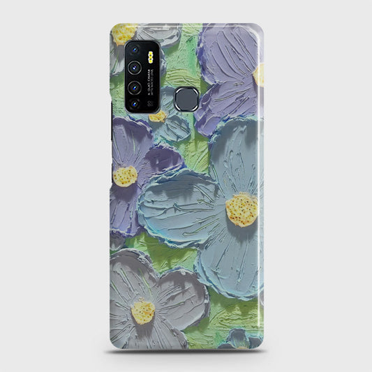 Infinix Hot 9 Pro Cover - Floral Series - Design 1 - Purple & Aqua - Matte Finish - Snap On Hard Case with LifeTime Colors Guarantee