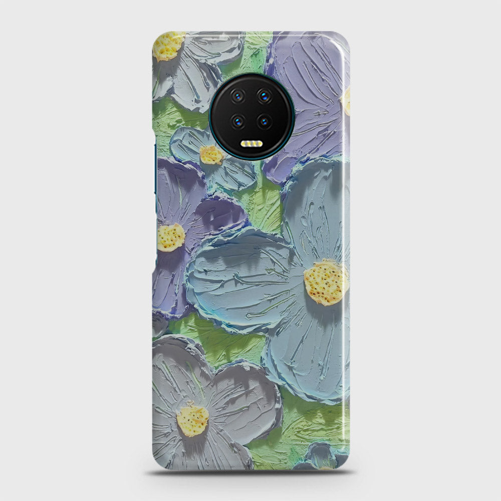 Infinix Note 7 Cover - Floral Series - Design 1 - Purple & Aqua - Matte Finish - Snap On Hard Case with LifeTime Colors Guarantee