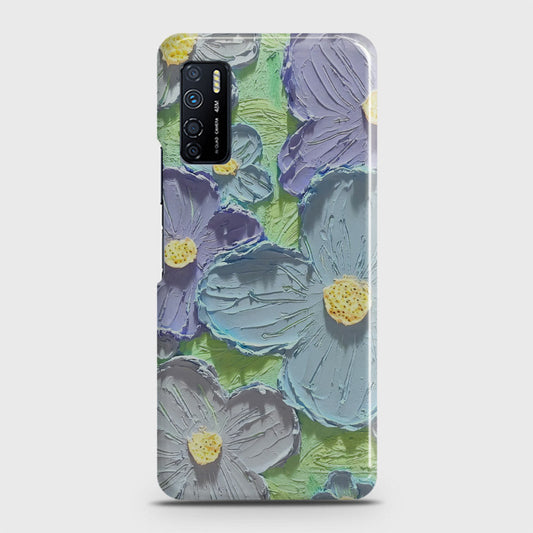 Infinix Note 7 Lite Cover - Floral Series - Design 1 - Purple & Aqua - Matte Finish - Snap On Hard Case with LifeTime Colors Guarantee