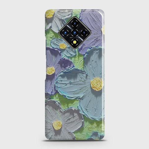 Infinix Zero 8 Cover - Floral Series - Design 1 - Purple & Aqua - Matte Finish - Snap On Hard Case with LifeTime Colors Guarantee