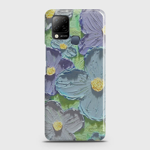 Infinix Hot 10s Cover - Floral Series - Design 1 - Purple & Aqua - Matte Finish - Snap On Hard Case with LifeTime Colors Guarantee