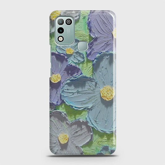 Infinix Hot 10 Play Cover - Floral Series - Design 1 - Purple & Aqua - Matte Finish - Snap On Hard Case with LifeTime Colors Guarantee