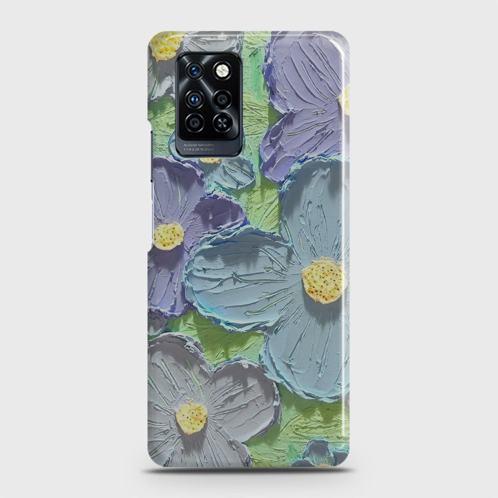 Infinix Note 10 Pro Cover - Floral Series - Design 1 - Purple & Aqua - Matte Finish - Snap On Hard Case with LifeTime Colors Guarantee