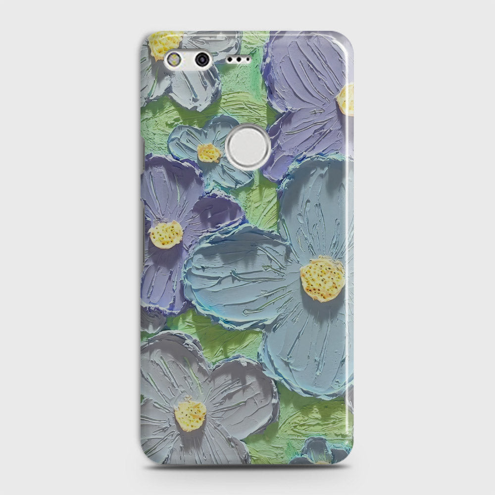 Google Pixel Cover - Floral Series - Design 1 - Purple & Aqua - Matte Finish - Snap On Hard Case with LifeTime Colors Guarantee