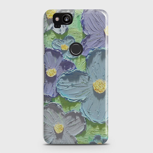 Google Pixel 2 Cover - Floral Series - Design 1 - Purple & Aqua - Matte Finish - Snap On Hard Case with LifeTime Colors Guarantee