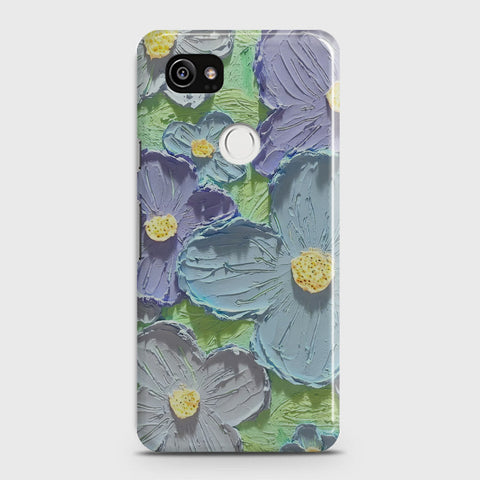 Google Pixel 2 XL Cover - Floral Series - Design 1 - Purple & Aqua - Matte Finish - Snap On Hard Case with LifeTime Colors Guarantee