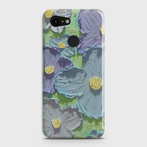 Google Pixel 3 Cover - Floral Series - Design 1 - Purple & Aqua - Matte Finish - Snap On Hard Case with LifeTime Colors Guarantee