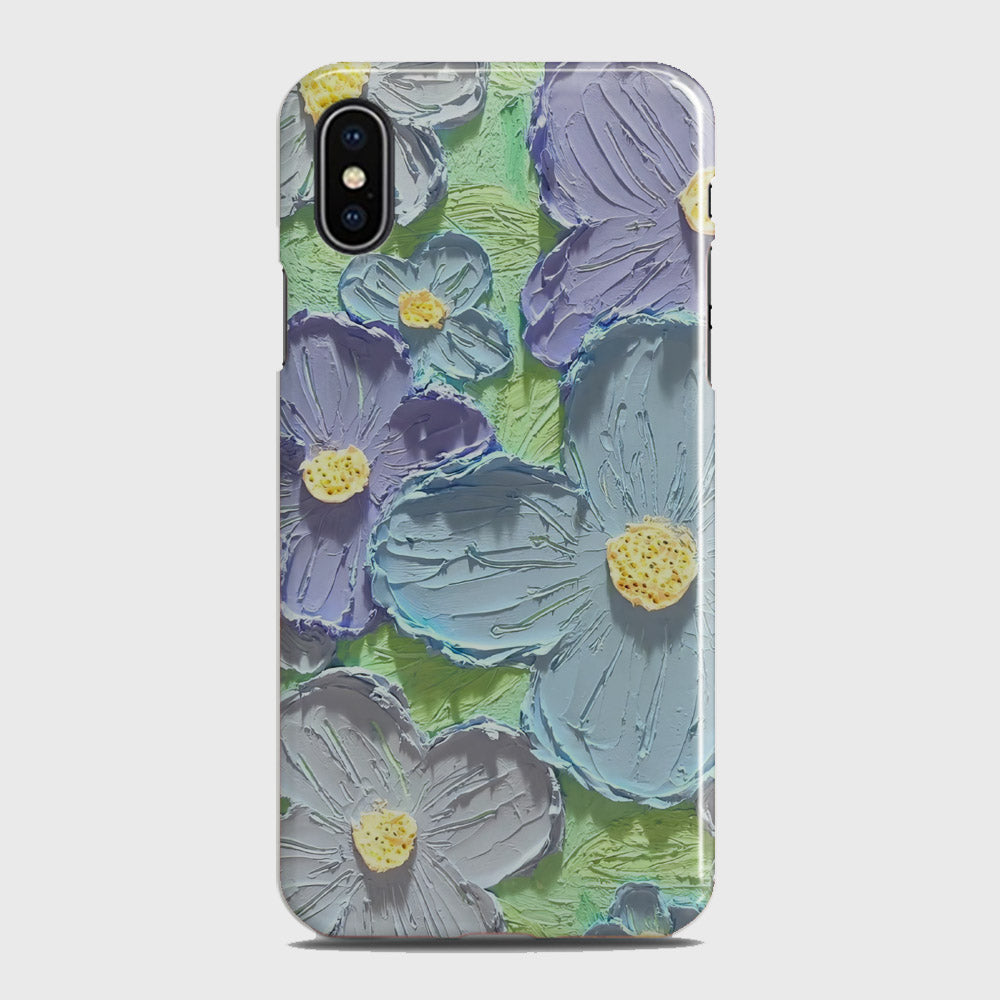 iPhone X Cover - Floral Series - Design 1 - Purple & Aqua - Matte Finish - Snap On Hard Case with LifeTime Colors Guarantee