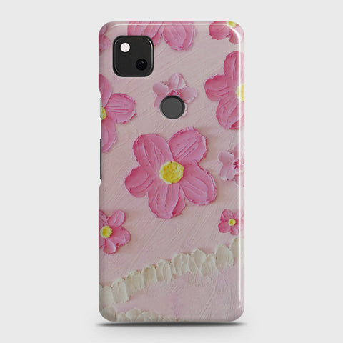 Google Pixel 4a Cover - Floral Series - Design 2 - Pink - Matte Finish - Snap On Hard Case with LifeTime Colors Guarantee