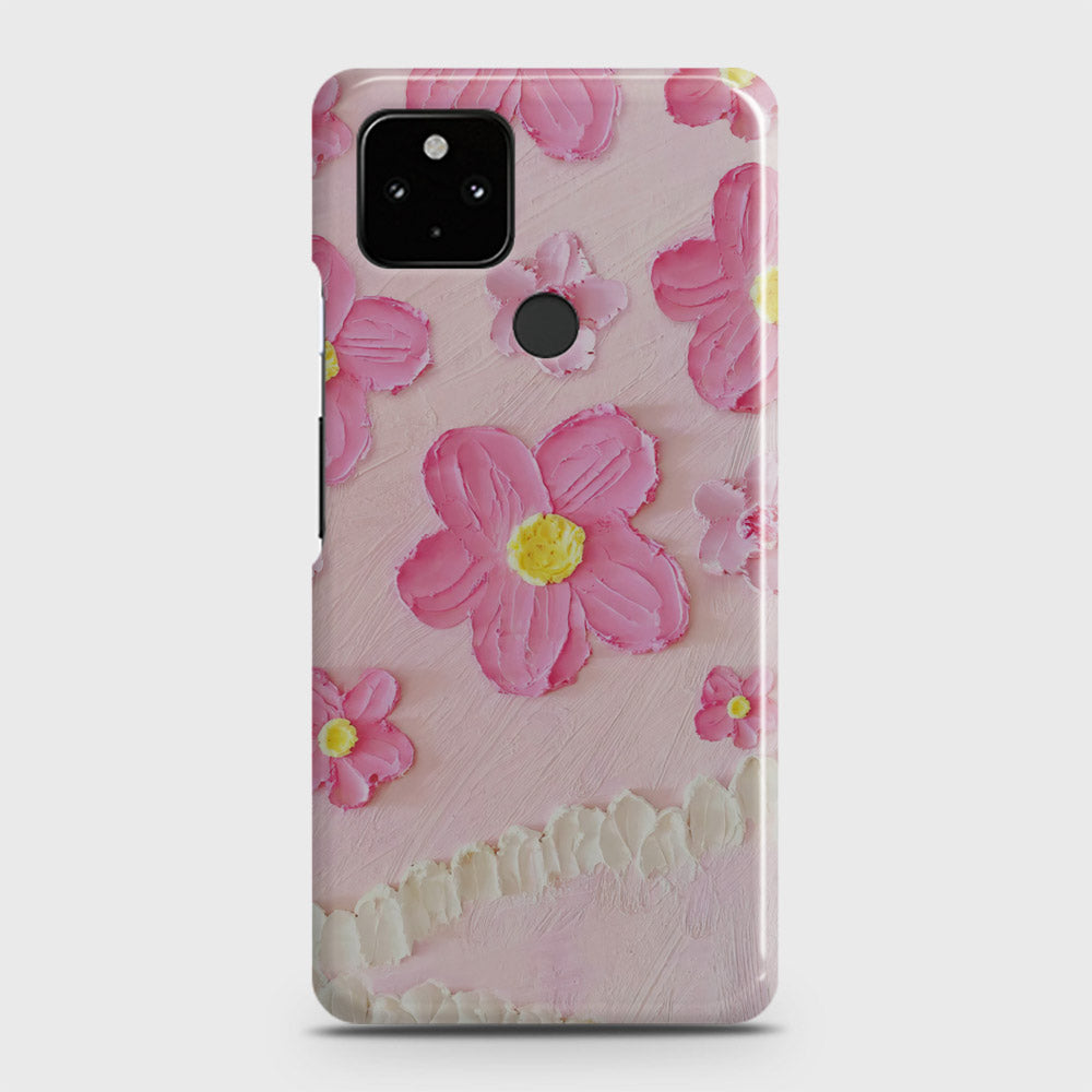 Google Pixel 5 Cover - Floral Series - Design 2 - Pink - Matte Finish - Snap On Hard Case with LifeTime Colors Guarantee