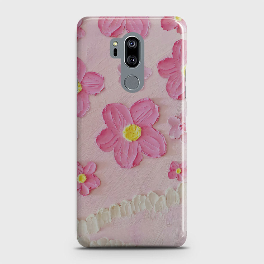 LG G7 ThinQ Cover - Floral Series  - Design 2 - Pink - Matte Finish - Snap On Hard Case with LifeTime Colors Guarantee