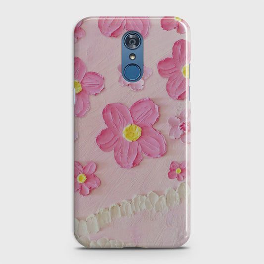 LG Q7 Cover - Floral Series  - Design 2 - Pink - Matte Finish - Snap On Hard Case with LifeTime Colors Guarantee